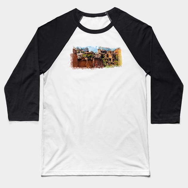 Rome city art #rome Baseball T-Shirt by JBJart